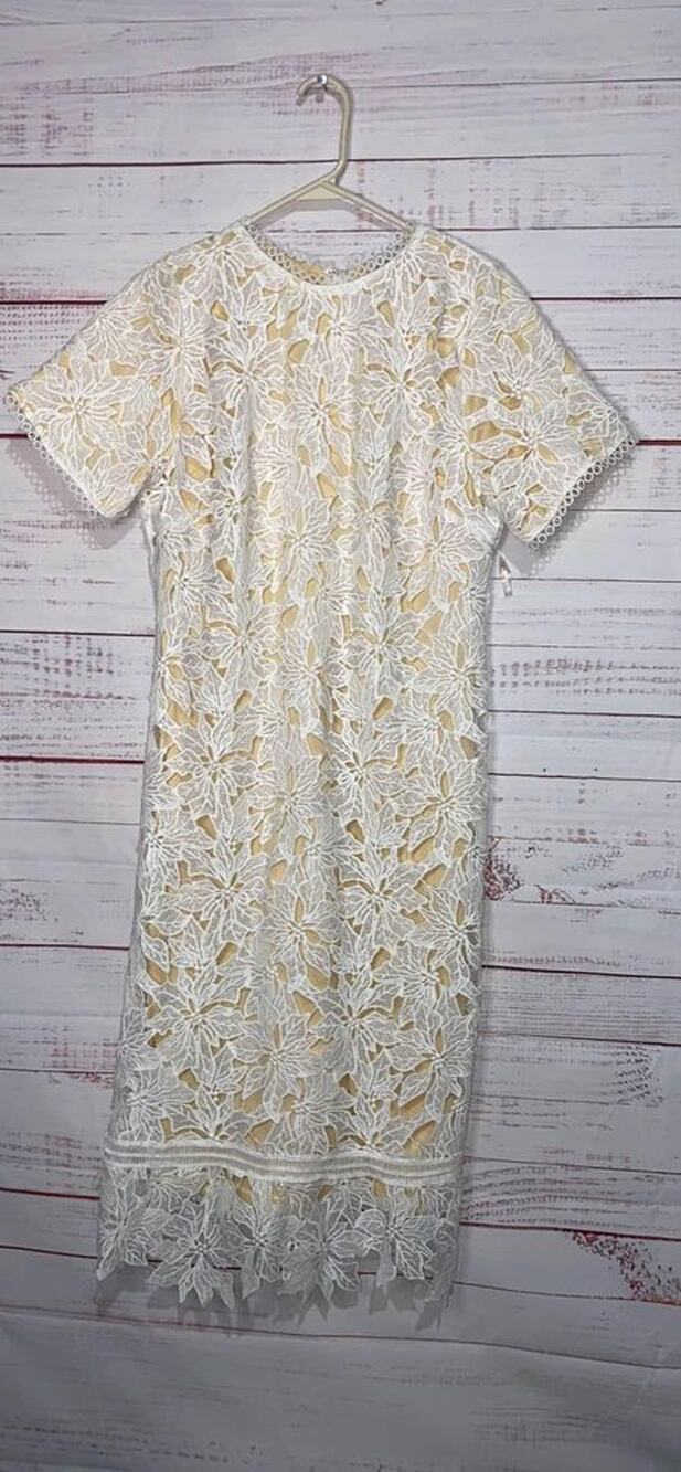 One Loved Babe Crochet Overlay Dress Women’s Large